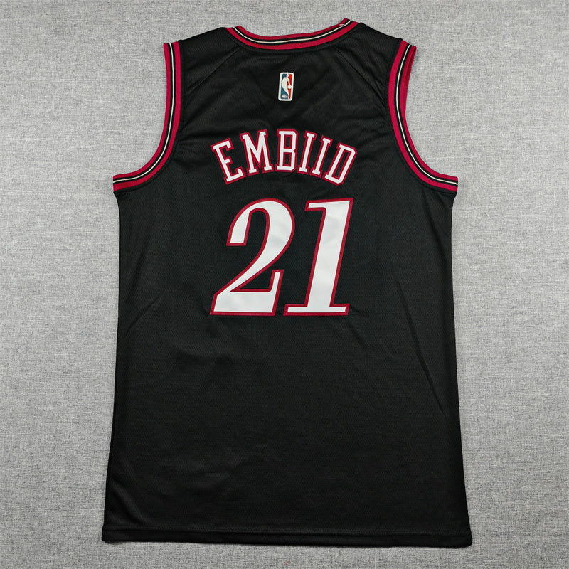 Men's Philadelphia 76ers Joel Embiid #21 Black Swingman Jersey - Classic Edition