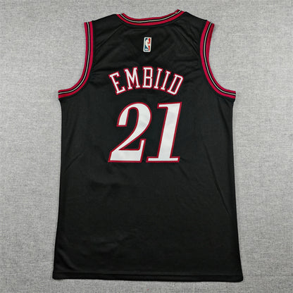 Men's Philadelphia 76ers Joel Embiid #21 Black Swingman Jersey - Classic Edition