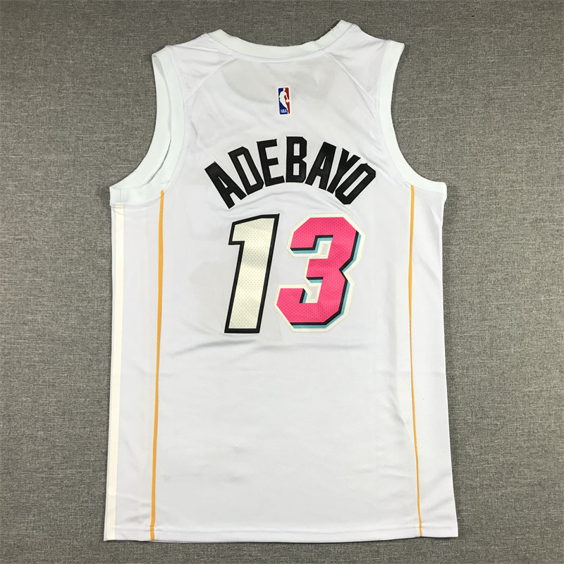 Men's Miami Heat Bam Adebayo #13 White 2022/23 Swingman Jersey1 - City Edition