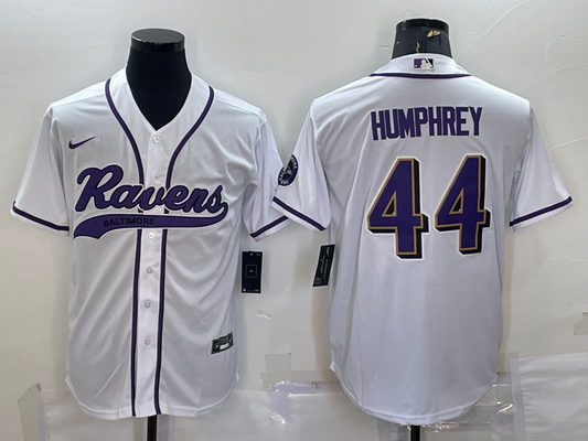 Men's Baltimore Ravens Marlon Humphrey #44 White Game Jersey1 Joint Edition