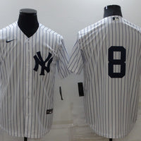 Men's New York Yankees Yogi Berra #8 White Replica Player Name Jersey1