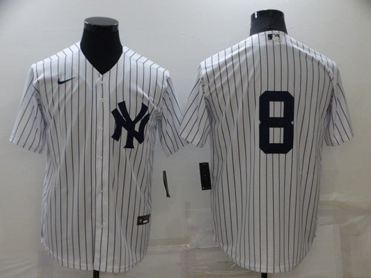 Men's New York Yankees Yogi Berra #8 White Replica Player Name Jersey1
