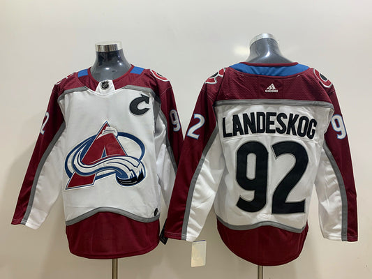 Men's Colorado Avalanche Gabriel Landeskog #92 White Home Breakaway Player Jersey1