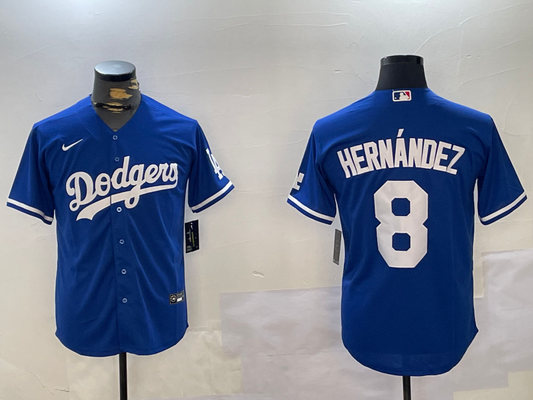Men's Los Angeles Dodgers Enrique Hernandez #8 Blue Replica Game Jersey1