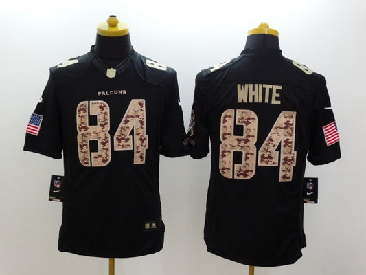 Men's Atlanta Falcons Roddy White #84 Black Game Player Jersey1