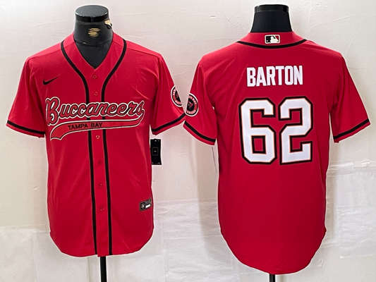 Men's Tampa Bay Buccaneers Graham Barton #62 Red Game Jersey1