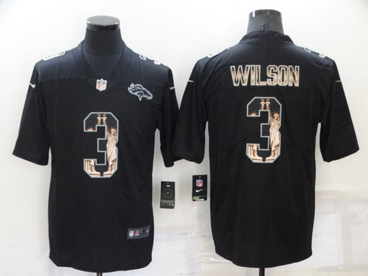 Men's Denver Broncos Russell Wilson #3 Black Player Jersey1
