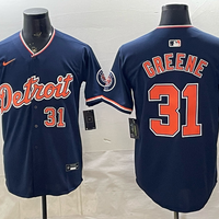 Men's Detroit Tigers Riley Greene #31 Navy Alternate Stadium Jersey