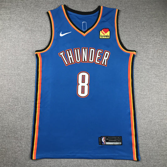 Men's Oklahoma City Thunder Jalen Williams #8 Blue Swingman Jersey1 - Icon Edition