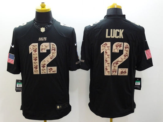 Men's Indianapolis Colts Andrew Luck #12 Black Player Game Jersey1