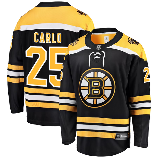 Men's Boston Bruins Brandon Carlo #25 Black Replica Player Jersey1