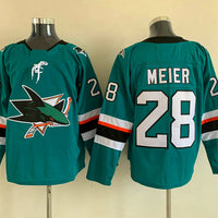Men's San Jose Sharks Timo Meier #28 Teal Home Breakaway Jersey1