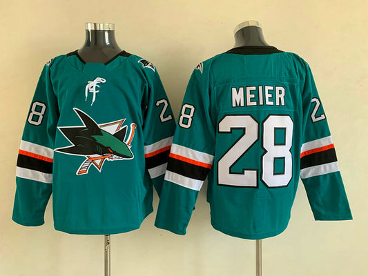 Men's San Jose Sharks Timo Meier #28 Teal Home Breakaway Jersey1