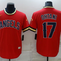 Men's Los Angeles Angels Shohei Ohtani #17 Red Replica Player Jersey1