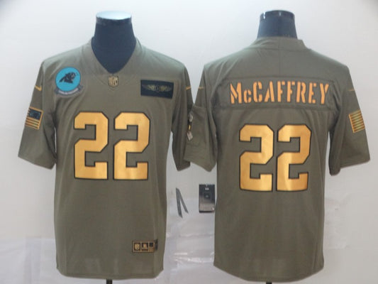 Men's Carolina Panthers Christian McCaffrey #22 Brown Alternate Game Jersey1