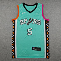 Men's San Antonio Spurs Stephon Castle #5 Turquoise 2022/23 Swingman Jersey - City Edition