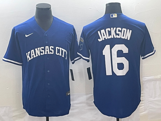 Men's Kansas City Royals Bo Jackson #16 Royal Alternate Cooperstown Collection Replica Player Jersey1