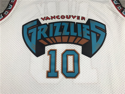 Men's Memphis Grizzlies Mike Bibby #10 White Classics Swingman Jersey1