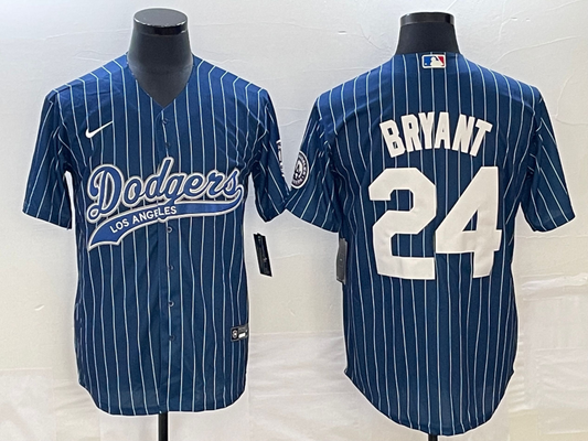 Men's Los Angeles Dodgers Kobe Bryant #24 Blue Player Jersey1 Joint Edition