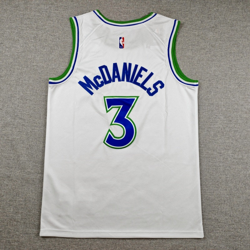 Men's Minnesota Timberwolves Jaden McDaniels #3 White Swingman Jersey - Association Edition