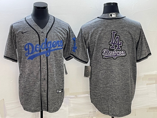 Men's Los Angeles Dodgers Gray Alternate Replica Player Name Jersey1