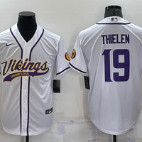 Men's Minnesota Vikings Adam Thielen #19 White Game Jersey1 Joint Edition