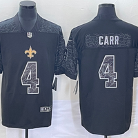 Men's New Orleans Saints Derek Carr #4 Black RFLCTV Limited Jersey1