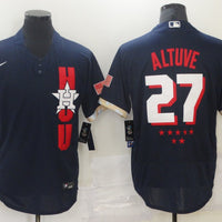 Men's Houston Astros Jose Altuve #27 Navy All Star Game Jersey1