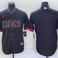 Men's Cincinnati Reds Black 2023 City Connect Replica Blank Jersey1