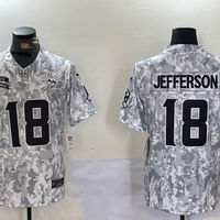 Men's Minnesota Vikings Justin Jefferson #18 Arctic Camo 2024 Salute to Service Limited Jersey1