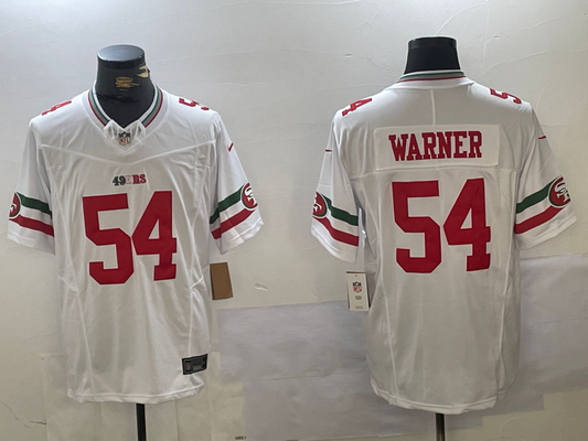 Men's San Francisco 49ers Fred Warner #54 White Vapor F.U.S.E. Limited Jersey1