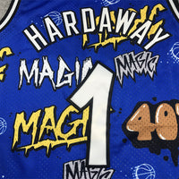 Men's Orlando Magic Penny Hardaway #1 Blue Swingman Graffiti Edition Jersey1