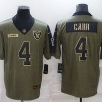 Men's Las Vegas Raiders Derek Carr #4 Brown Authentic Game Jersey1