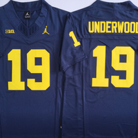 Men's Michigan Wolverines Bryce Underwood#19 Navy Player Jersey