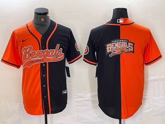 Men's Cincinnati Bengals Orange/Black Game Jersey1 Joint Edition