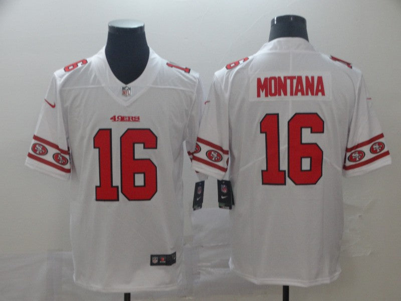 Men's San Francisco 49ers Joe Montana #16 White Authentic Game Jersey1