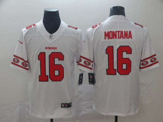 Men's San Francisco 49ers Joe Montana #16 White Authentic Game Jersey1