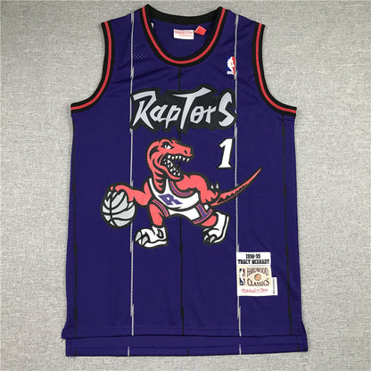 Men's Toronto Raptors Tracy McGrady Purple 1998-99 Hardwood Classics Swingman Jersey1