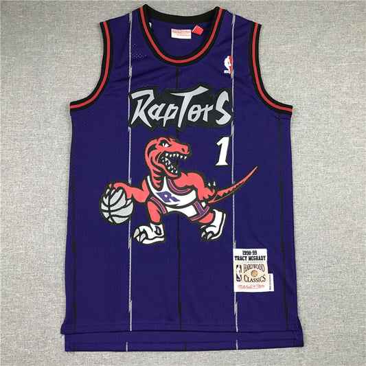 Men's Toronto Raptors Tracy McGrady Purple 1998-99 Hardwood Classics Swingman Jersey1