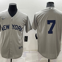 Men's New York Yankees Mickey Mantle #7 Gray Replica Player Name Jersey1