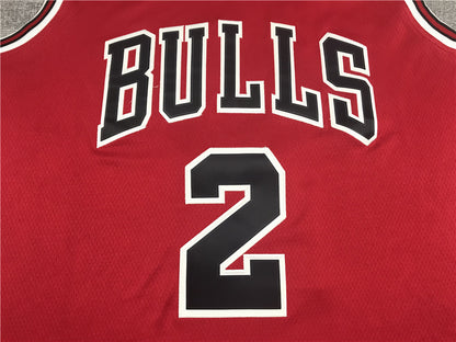 Men's Chicago Bulls Lonzo Ball #2 Red Fast Break Replica Player Jersey1