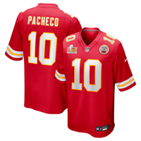 Men's Kansas City Chiefs Isiah Pacheco #10 Red Super Bowl LIX Game Jersey1