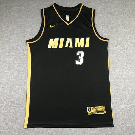Men's Miami Heat Dwyane Wade #3 NBA Black Swingman Jersey1