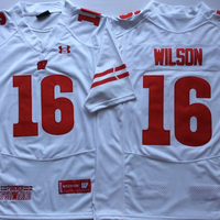 Men's Wisconsin Badgers Russell Wilson #16 White Player Game Jersey