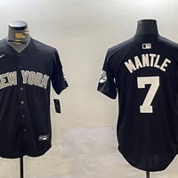 Men's New York Yankees Mickey Mantle #7 Black Game Jersey1