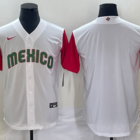 Men's 2023 World Baseball Classic Mexico White/Red Blank Jersey1