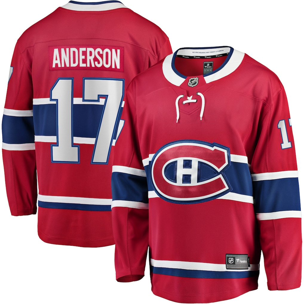 Men's Montreal Canadiens Josh Anderson #17 Fanatics Red Breakaway Player Jersey