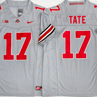 Men's Ohio State Buckeyes Carnell Tate #17 Gray Player Game Jersey