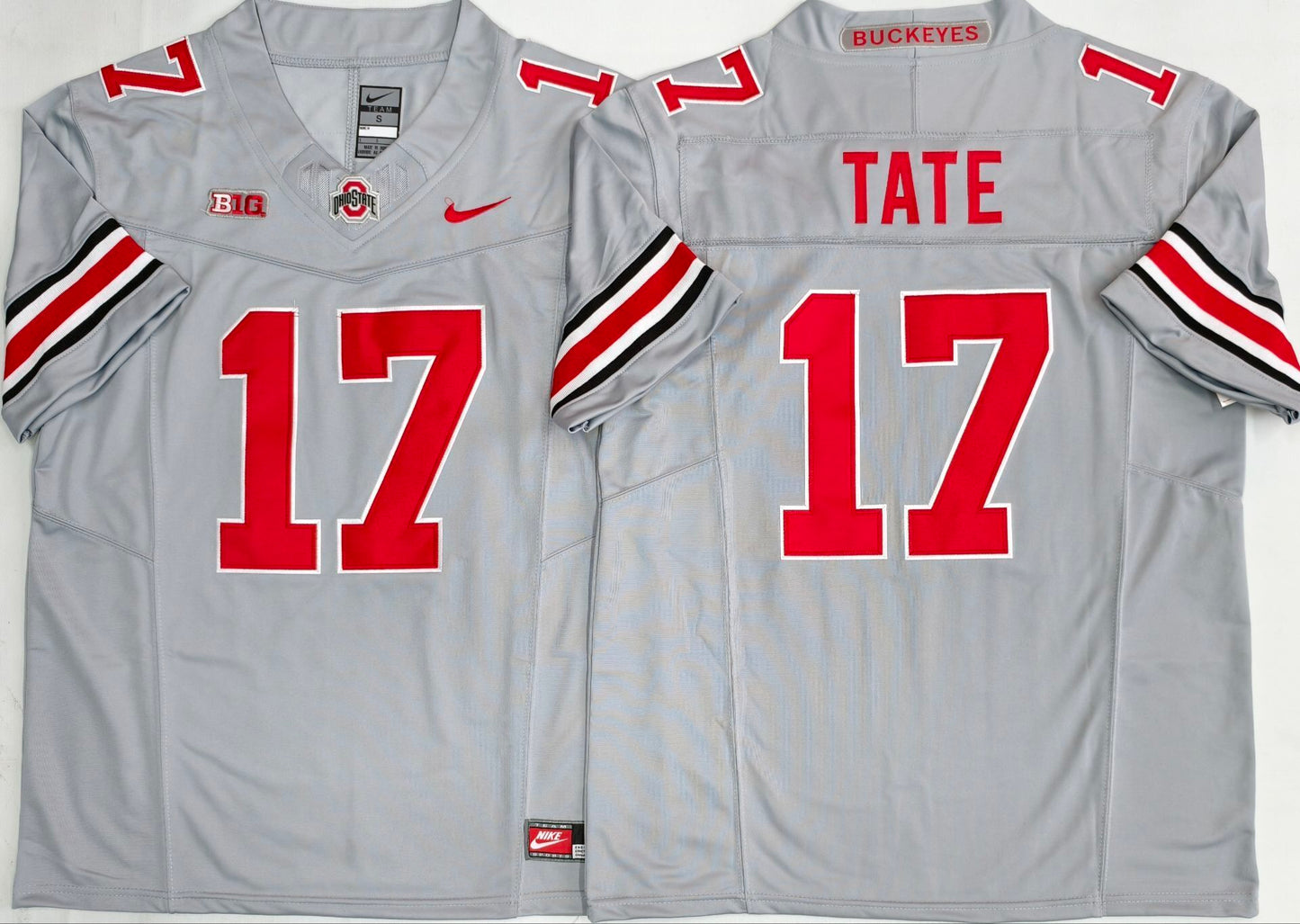 Men's Ohio State Buckeyes Carnell Tate #17 Gray Player Game Jersey