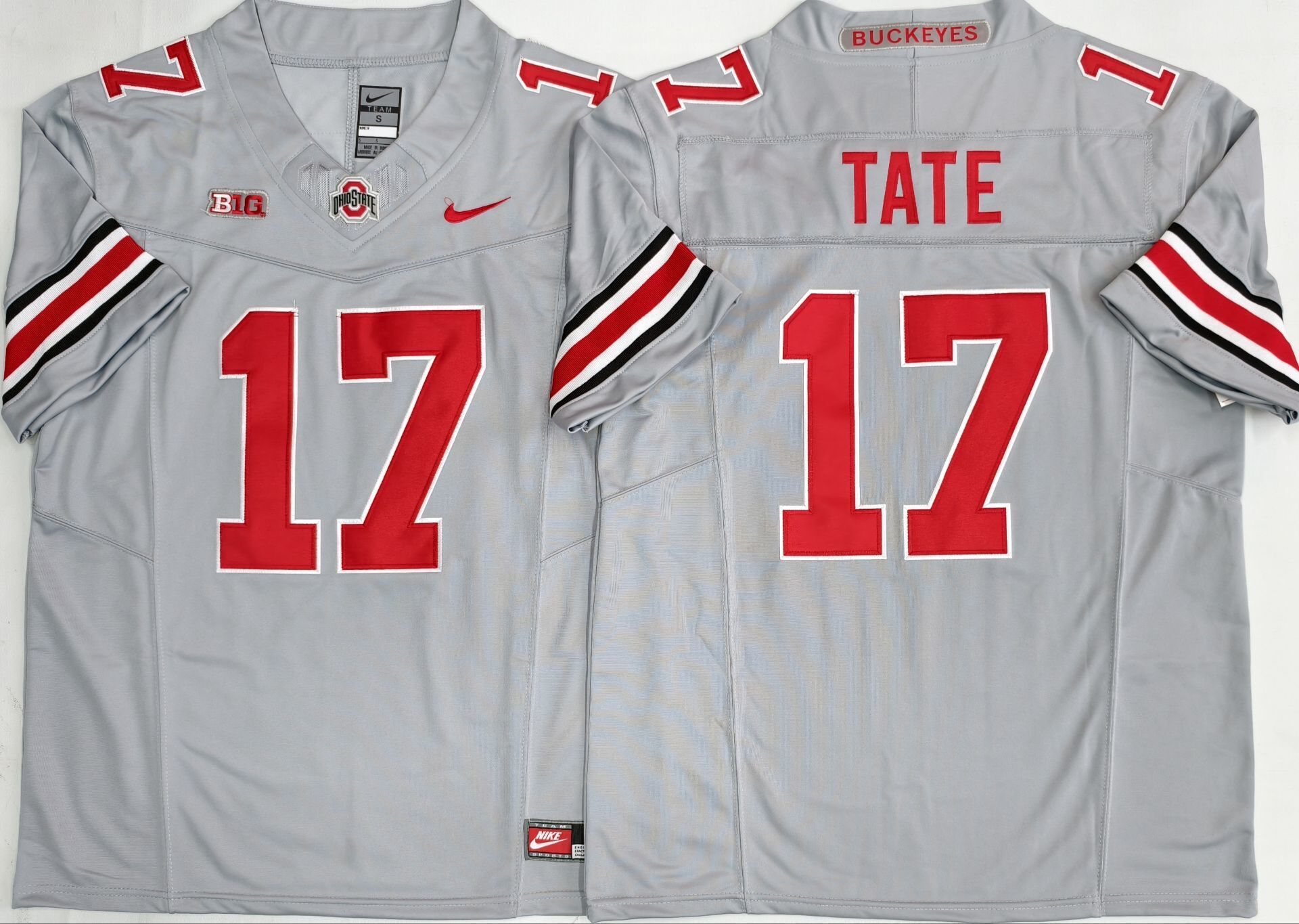 Men's Ohio State Buckeyes Carnell Tate #17 Gray Player Game Jersey